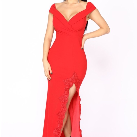 Fashion Nova Dresses & Skirts - Fashion nova off the shoulder red prom dress